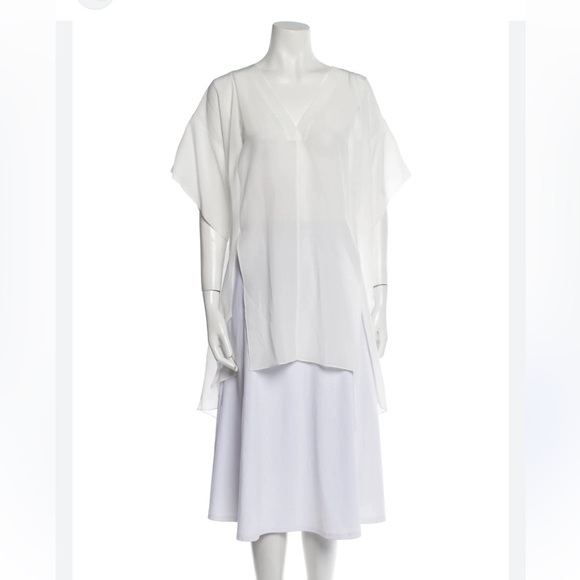 NWT Raey Silk Day Top V-Neck Blouse - Picture 1 of 10